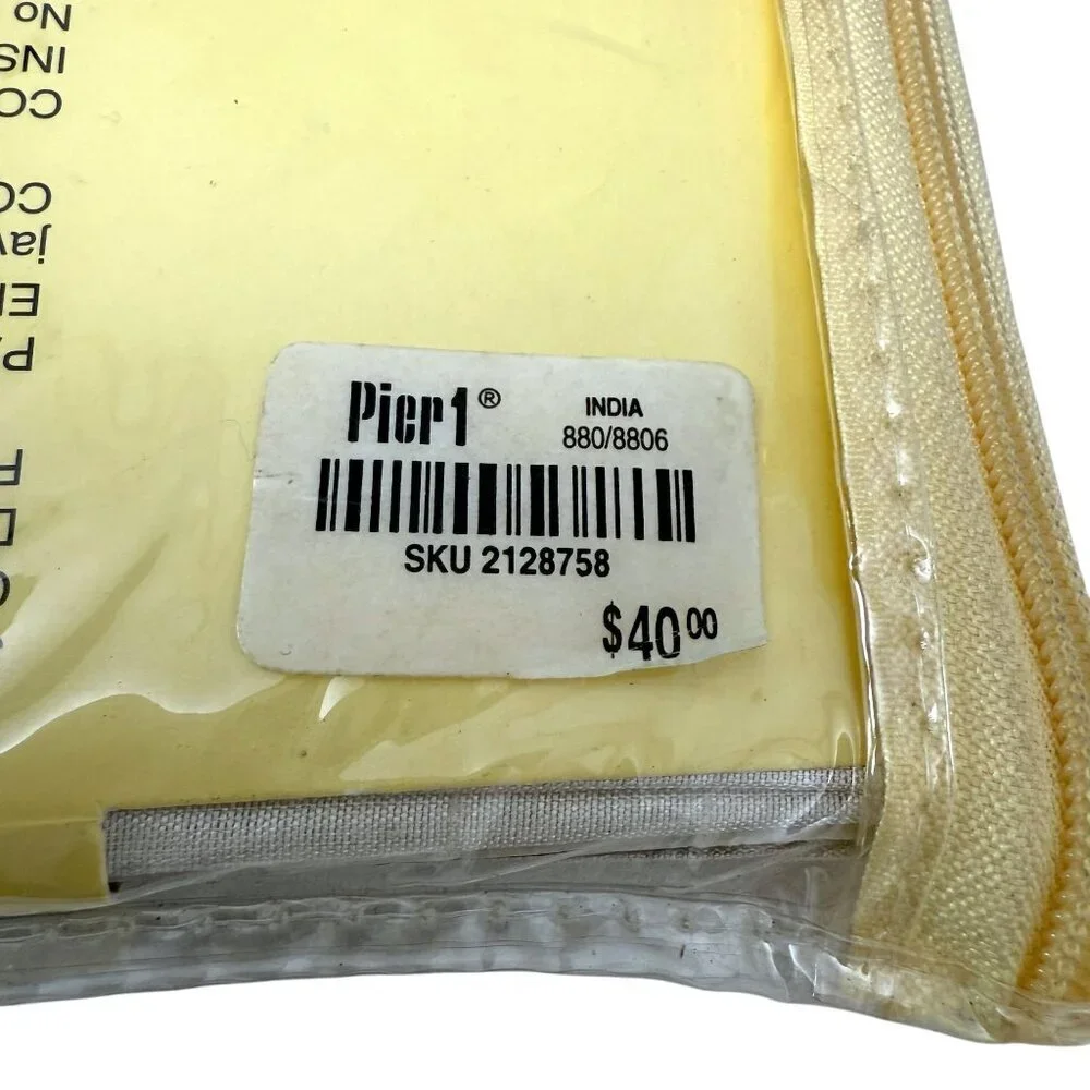 PIER 1 IMPORTS Curtains Pair of Panels Sand Floral Sheer Rod Pocket NEW 42x84